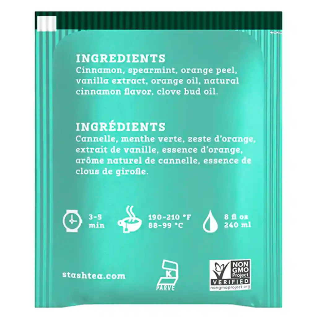 Te Stash Herbal Tea Tisane Sans Caféine, Sin Cafeína Christmas Eve Veille De Noel Navidad – 18 Bolsitas 1,0 Oz (29 G)