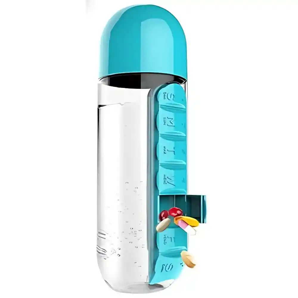Botella De Agua Con Soporte Para Pastillas Medicamentos