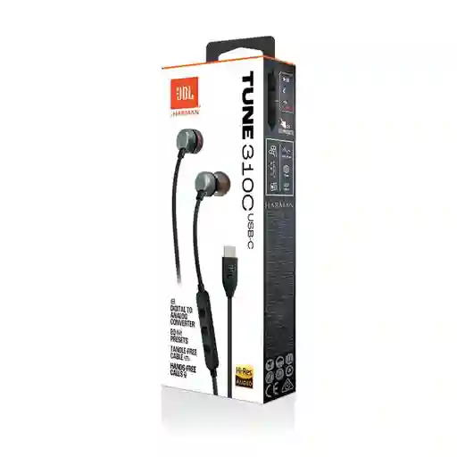 Audifonos Alambrico Tipo C Jbl Tune 310c ( Negro )