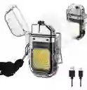 Encendedor Recargable Plasma Resistente Agua Luz Led Camping