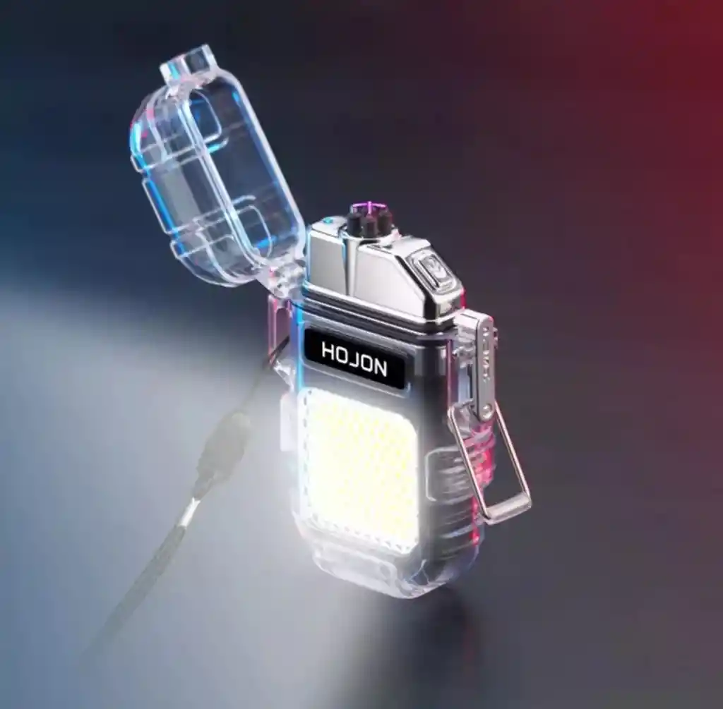 Encendedor Recargable Plasma Resistente Agua Luz Led Camping