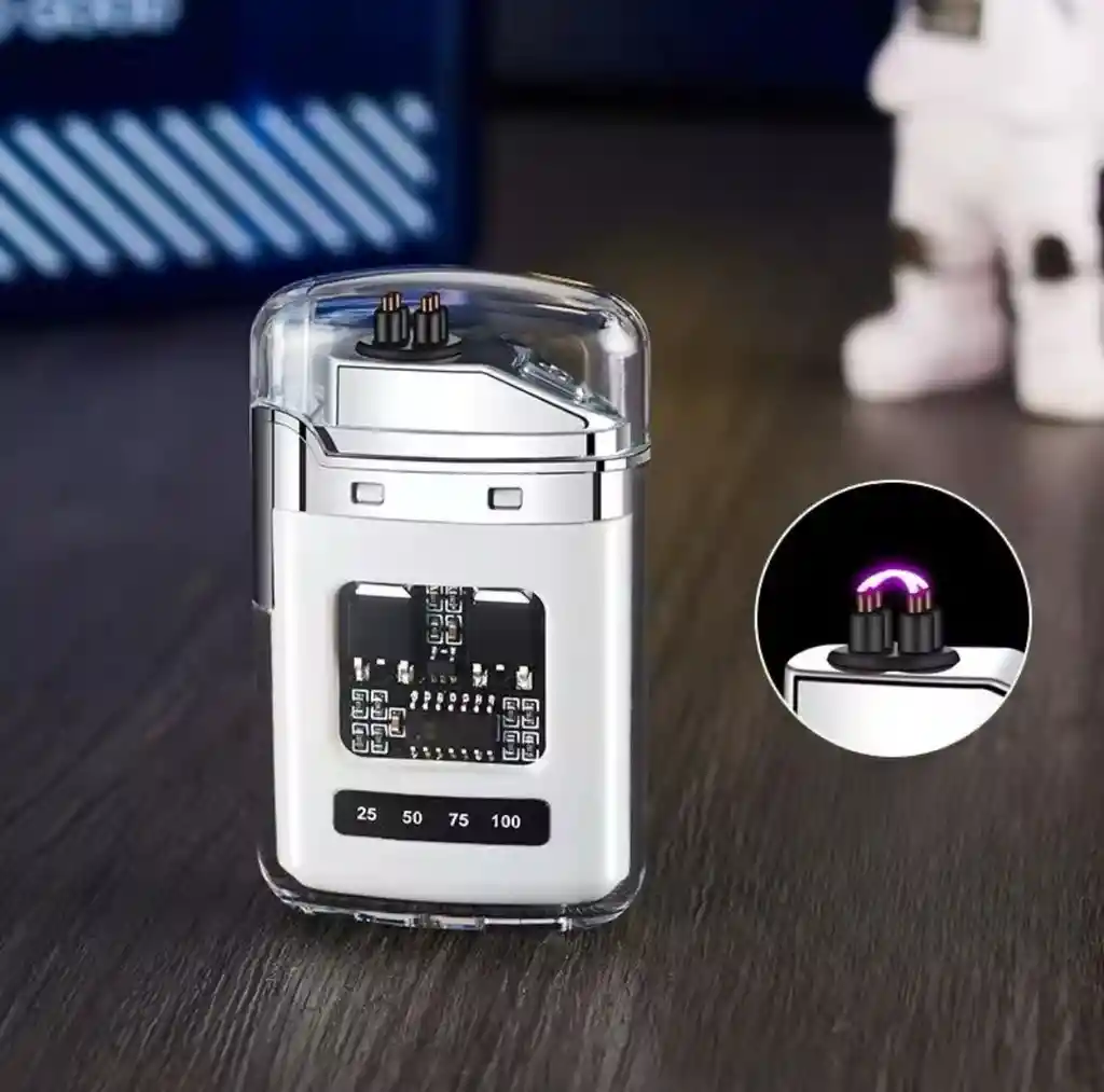Encendedor Eléctrico De Doble Arco Recargable Por Usb, Pantalla De Batería De Plasma