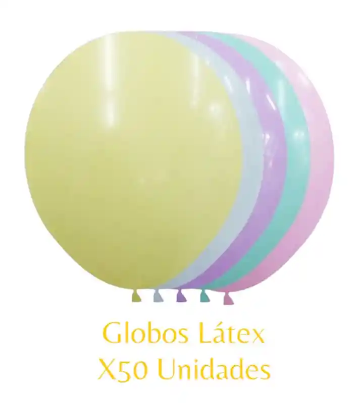 Globos Látex Color Pastel R12 Paquete Surtido X50 Unidades