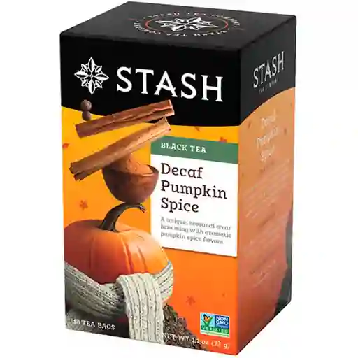 Te Stash Black Tea Decaf Pumpkin Spice, Descafeinado Con Especias De Calabaza - 18 Bolsitas 1.1 Oz (33 G)