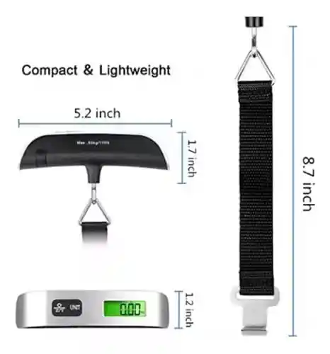 Bascula Balanza Digital Gynipot Gy-1522 Pesa Maleta Viaje, Portátil