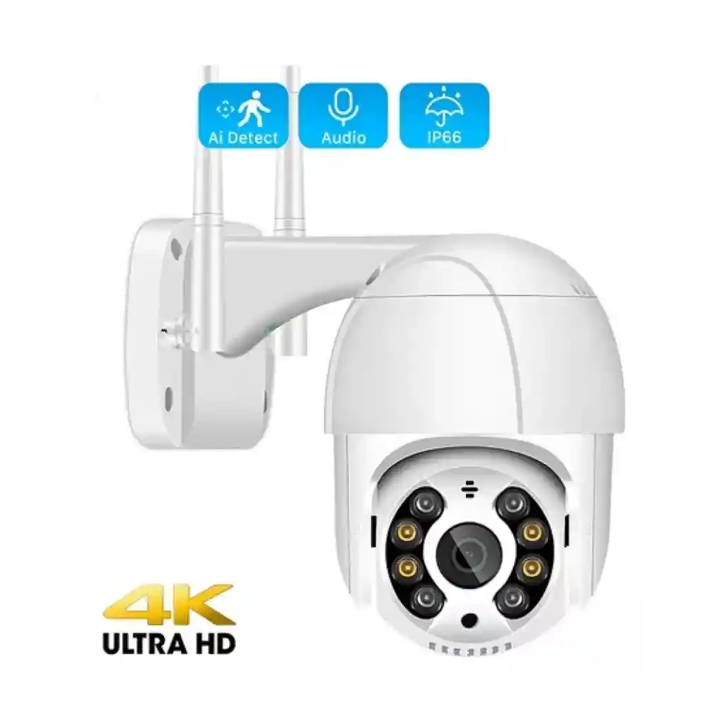 Cámara De Seguridad Domo Exterior Ip Wifi 360°