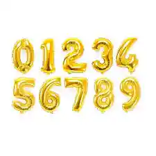 8 Globo Numero Dorado 32"