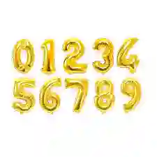 9 Globo Numero Dorado 32"