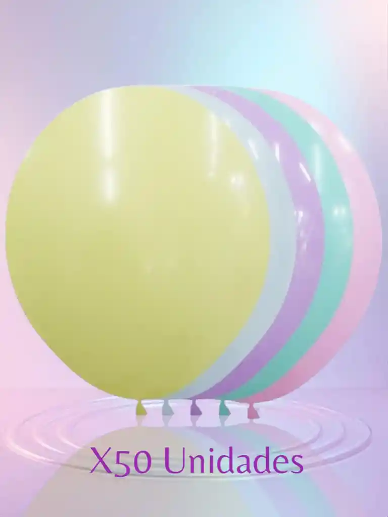 Globos Látex Color Pastel R12 Paquete Surtido X50 Unidades