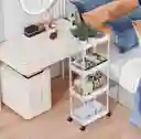 Organizador De Plástico De 4 Niveles Móvil Color Blanco