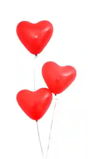 Bouquet De 3 Globos Corazón Con Helio Certificado
