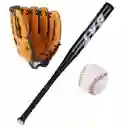 Set Bate Aluminio Beisbol Liviano Color Defensa Con Pelota Y Guante