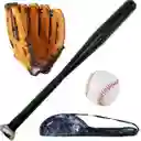 Set Bate Aluminio Beisbol Liviano Color Defensa Con Pelota Y Guante
