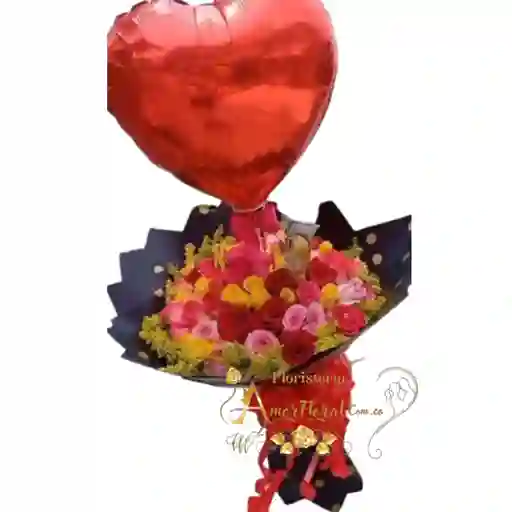 Arreglo 50 Rosas Surtidas