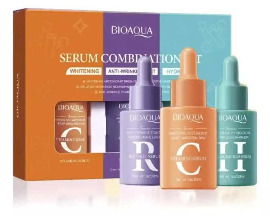 Kit Suero X3 Vitam C+retinol+acido Hialuronico Hidratante