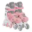 Patines En Línea 2 En 1 Rosados Ajustables Para Niños