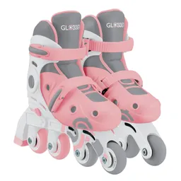 Patines En Línea 2 En 1 Rosados Ajustables Para Niños
