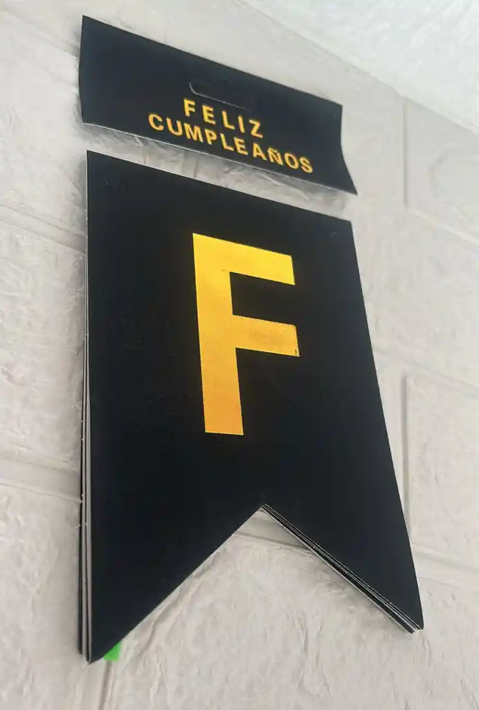 Letrero Feliz Cumpleaños Negro Escarchado / Banderin Feliz Cumpleaños