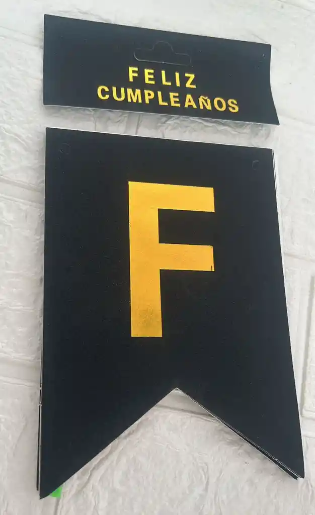 Letrero Feliz Cumpleaños Negro Escarchado / Banderin Feliz Cumpleaños