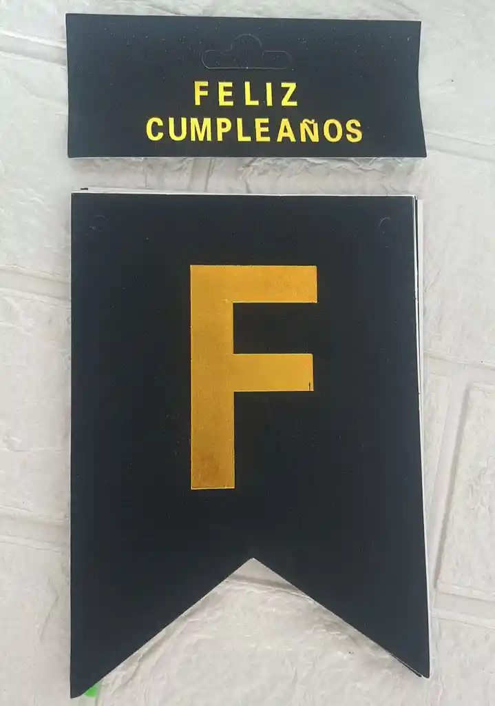 Letrero Feliz Cumpleaños Negro Escarchado / Banderin Feliz Cumpleaños