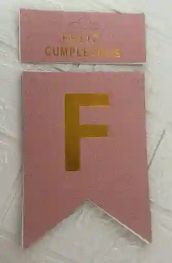 Letrero Feliz Cumpleaños Rosa Metalizado Escarchado / Banderin Feliz Cumpleaños