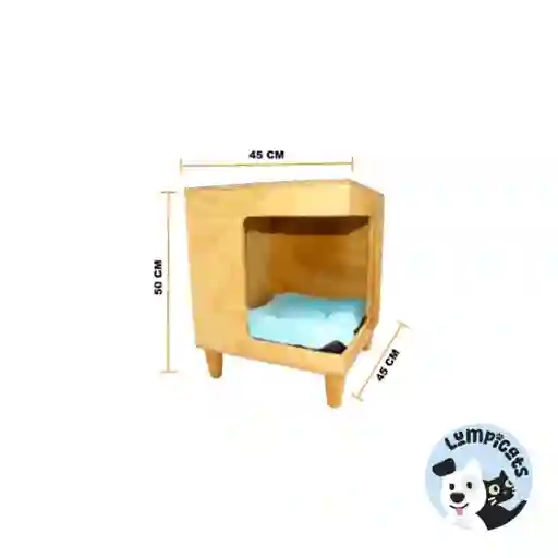 Cama Puf Con Patas De Madera Para Mascotas