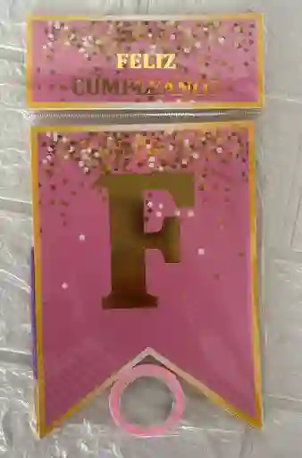 Letrero Feliz Cumpleaños Rosado Pecas / Banderin Feliz Cumpleaños