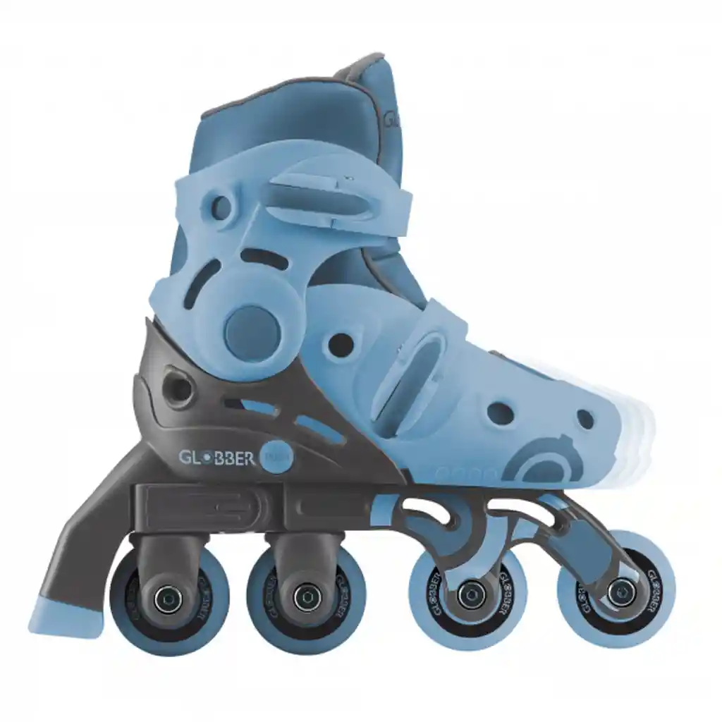 Patines En Línea 2 En 1 Azul Ajustables Para Niños