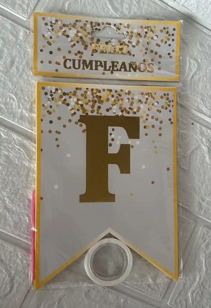 Letrero Feliz Cumpleaños Blanco Pecas / Banderin Feliz Cumpleaños
