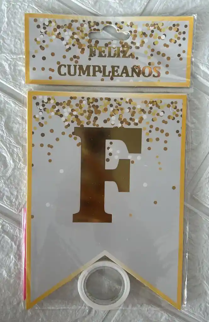 Letrero Feliz Cumpleaños Blanco Pecas / Banderin Feliz Cumpleaños