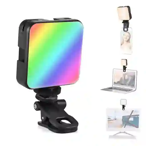 Panel Led Rgb Con Pinza Para Celular | Luz Para Fotos Recargable Ay-83