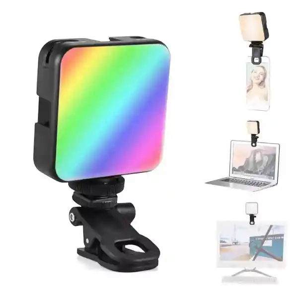 Panel Led Rgb Con Pinza Para Celular | Luz Para Fotos Recargable Ay-83