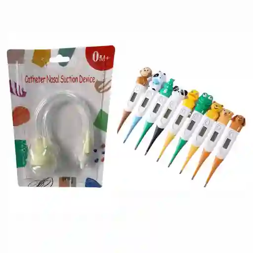 Saca Mocos Succionador Nasal Amarillo + Termometro Digital Para Bebes