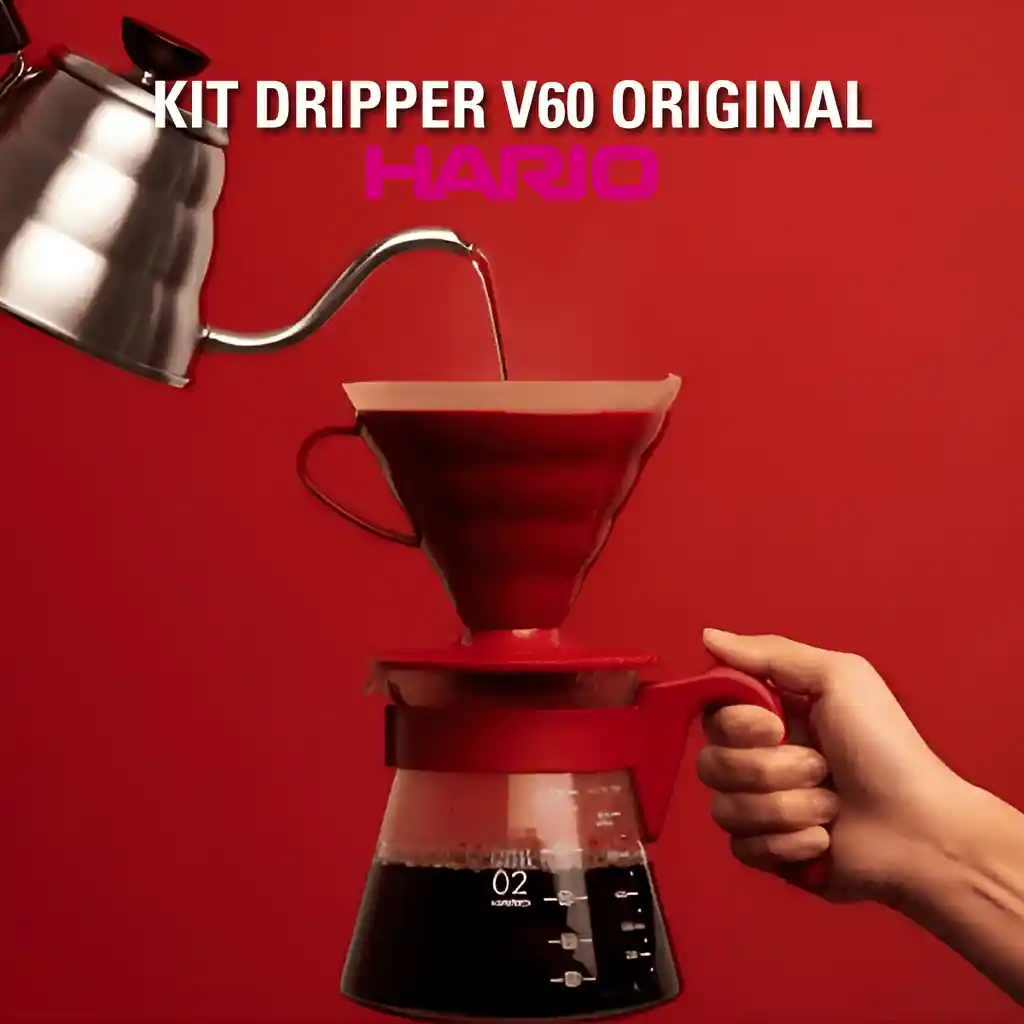 Hario Kit Dripper V60 Rojo Original