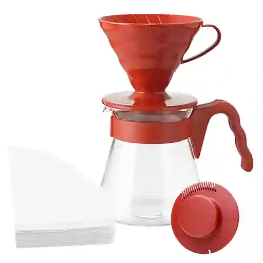 Hario Kit Dripper V60 Rojo Original