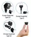 Adaptador Europeo A Americano X3 Convertidor Marranito Enchufe