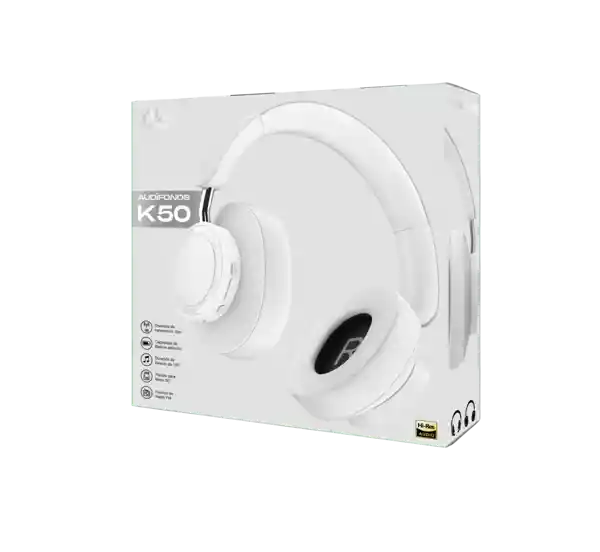 Audífonos Bluetooth K50 Movisun Inalámbricos Diadema Blanco