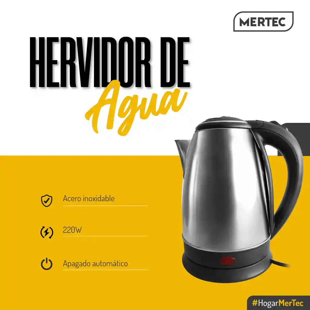 Hervidor Eléctrico Mertec 2 Litros 220w Plateado