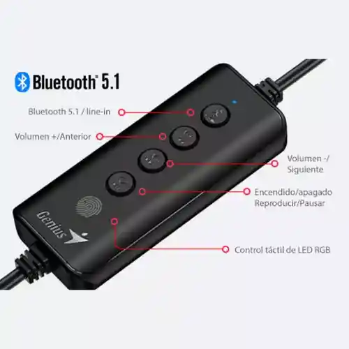 Parlante Barra Genius 200bt Rgb Bluetooth Pc Note Celular 4w