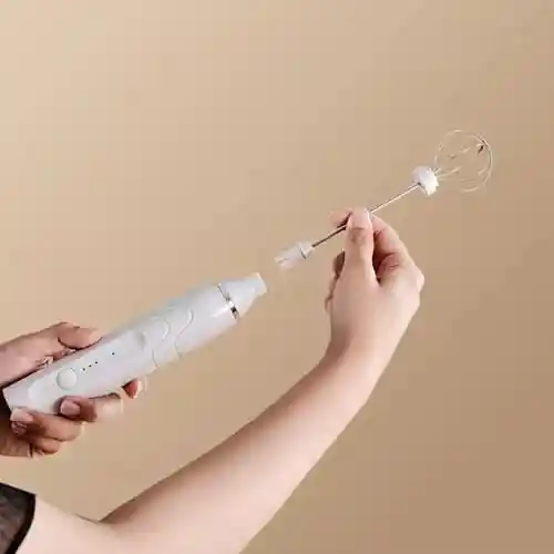Mezclador Eléctrico Batidor Recargable Espumador, Carga Usb Color Blanco