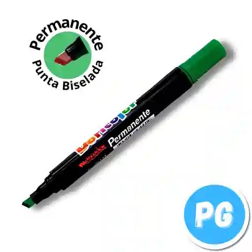 Marcador Doricolor Permanente Verde Oscuro Punta Biselada