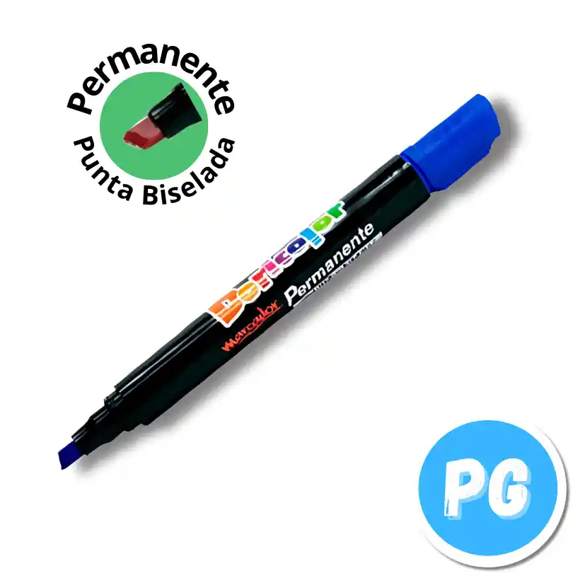 Marcador Doricolor Permanente Azul Rey Punta Biselada
