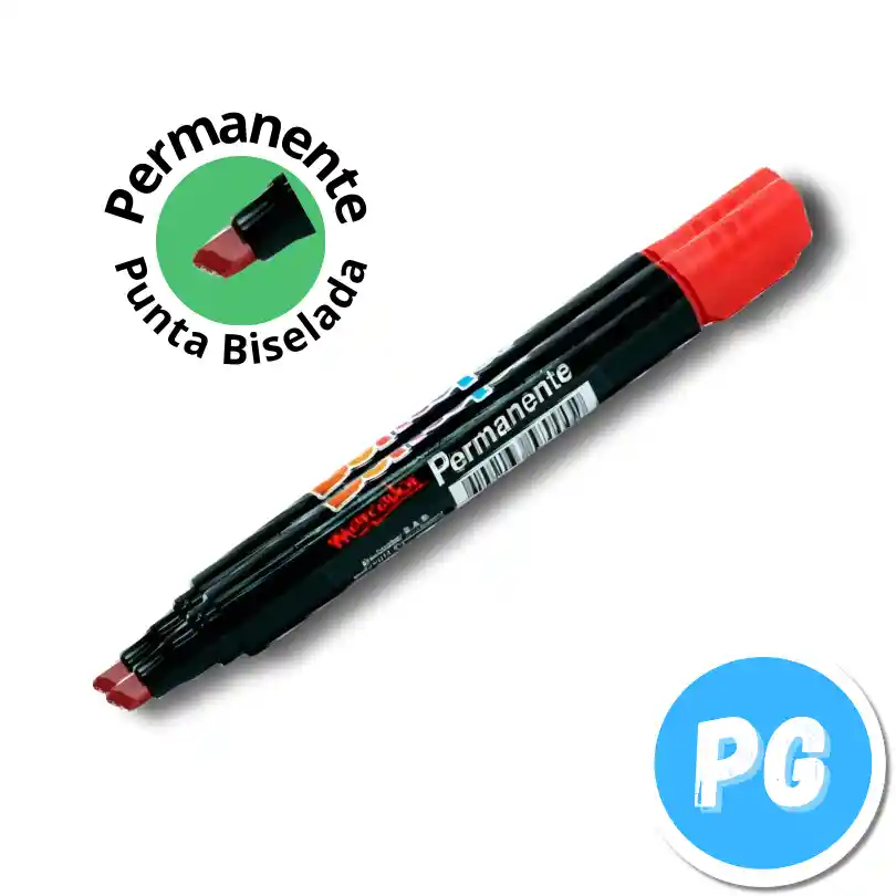 Marcador Doricolor Permanente Rojo Punta Biselada