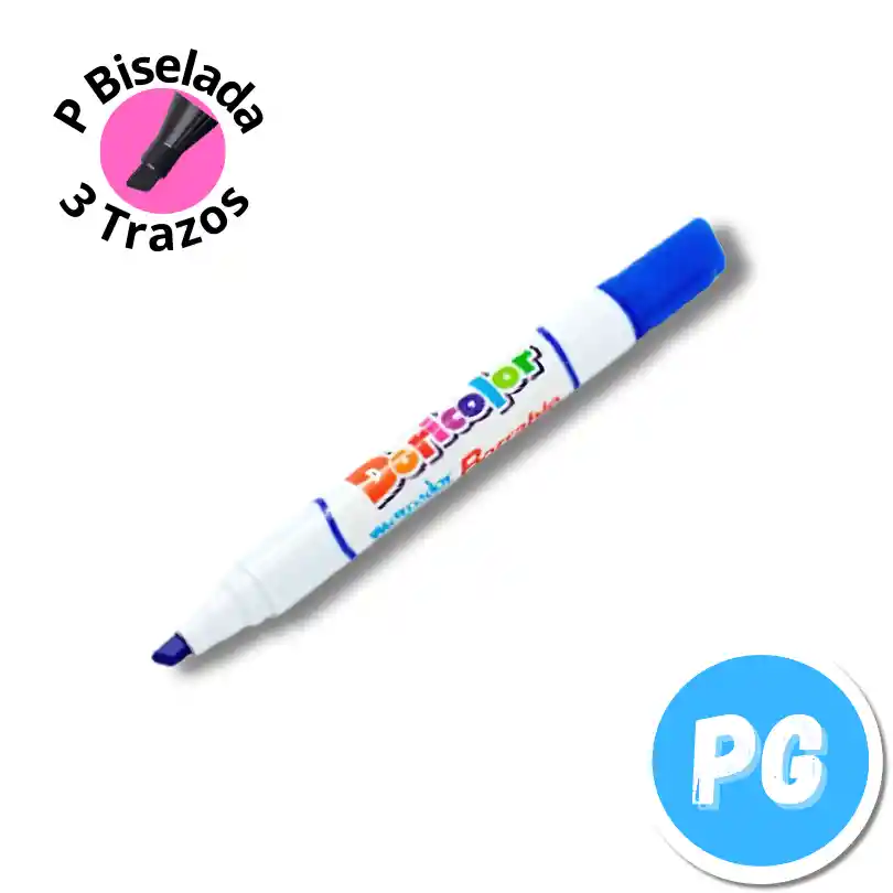 Marcador Doricolor Borrable Azul Rey Punta Biselada