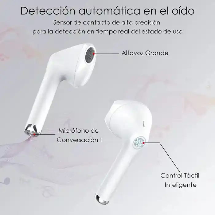 Audífonos 1 Hora Aut201 Color Blanco Auriculares Y Manos Libres