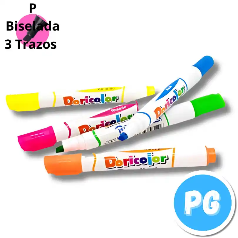 Caja Resaltador Doricolor X10 Unds Surtido 5 Colores