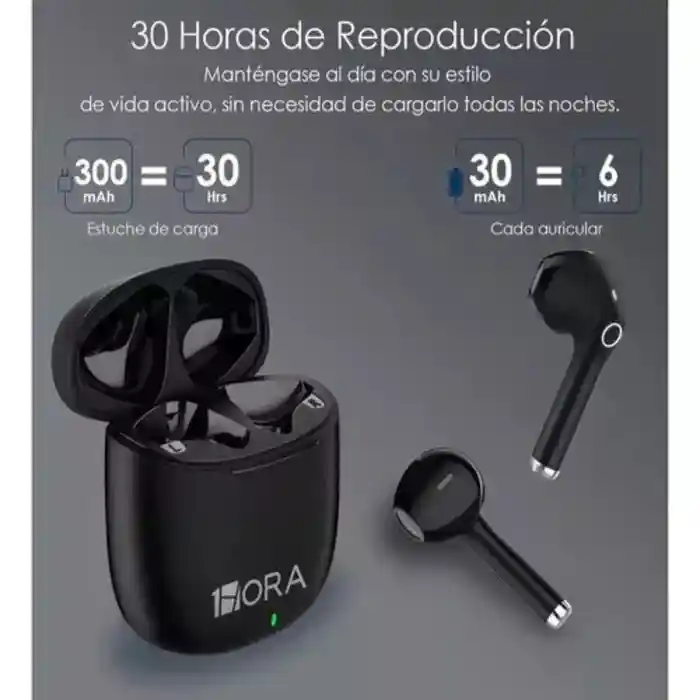 Audífonos 1 Hora Aut201 Color Negro Auriculares Y Manos Libres