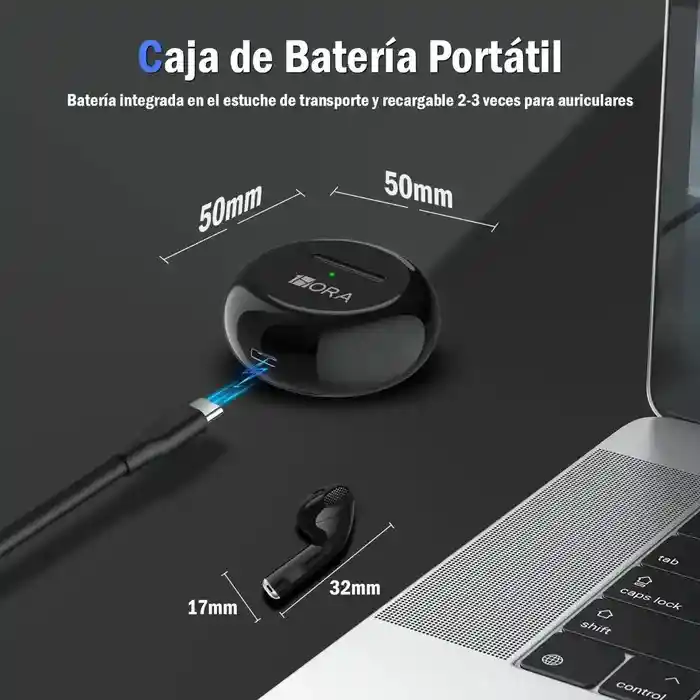 Audífonos In-ear Bluetooth Auriculares Tipo Airpods 1hora Negro Aut119