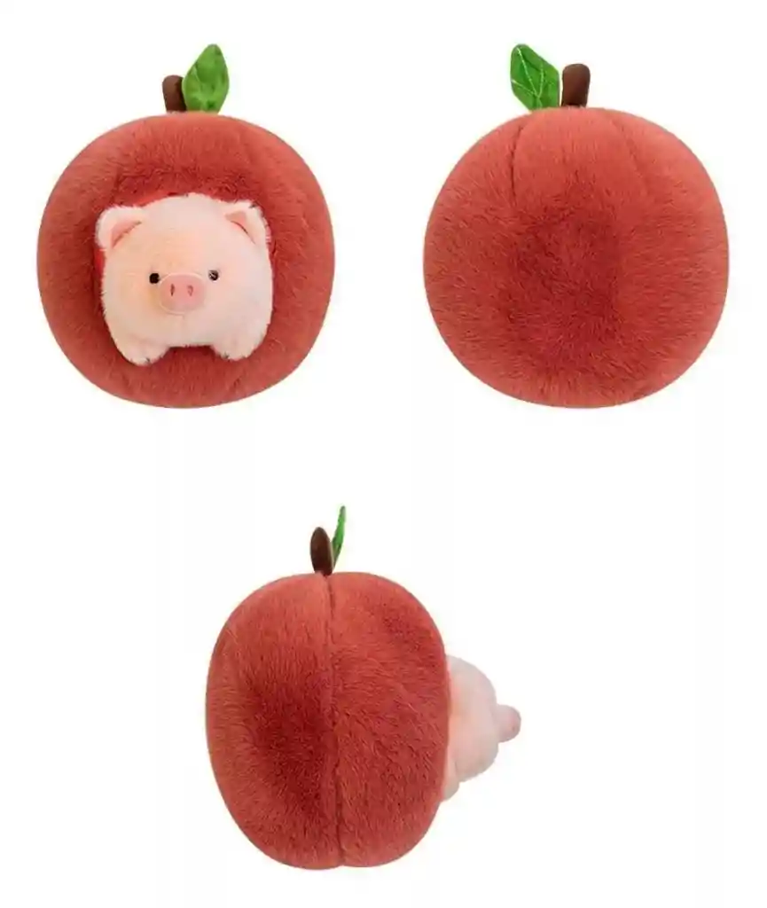 Peluche Cerdito En Manzana Rosada
