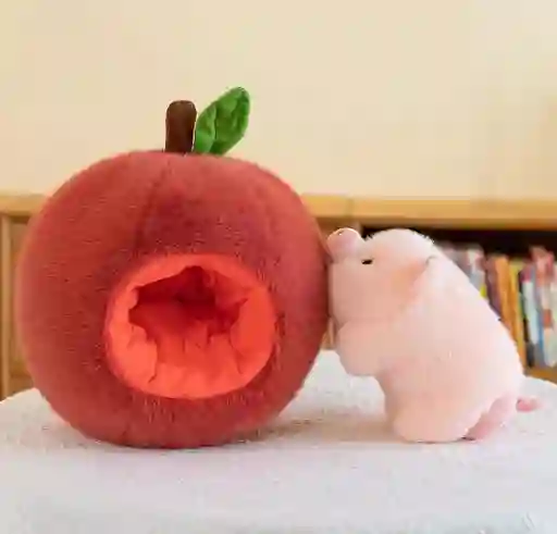 Peluche Cerdito En Manzana Rosada